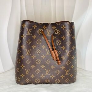 LOUIS VUITTON NeoNoe MM Monogram Canvas Caramel Gold Hardware